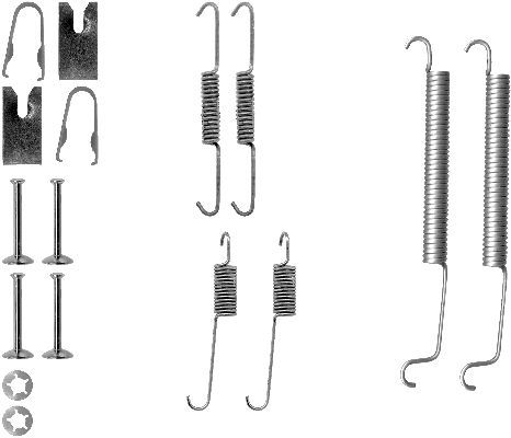 HELLA PAGID priedų komplektas, stabdžių trinkelės 8DZ 355 200-971